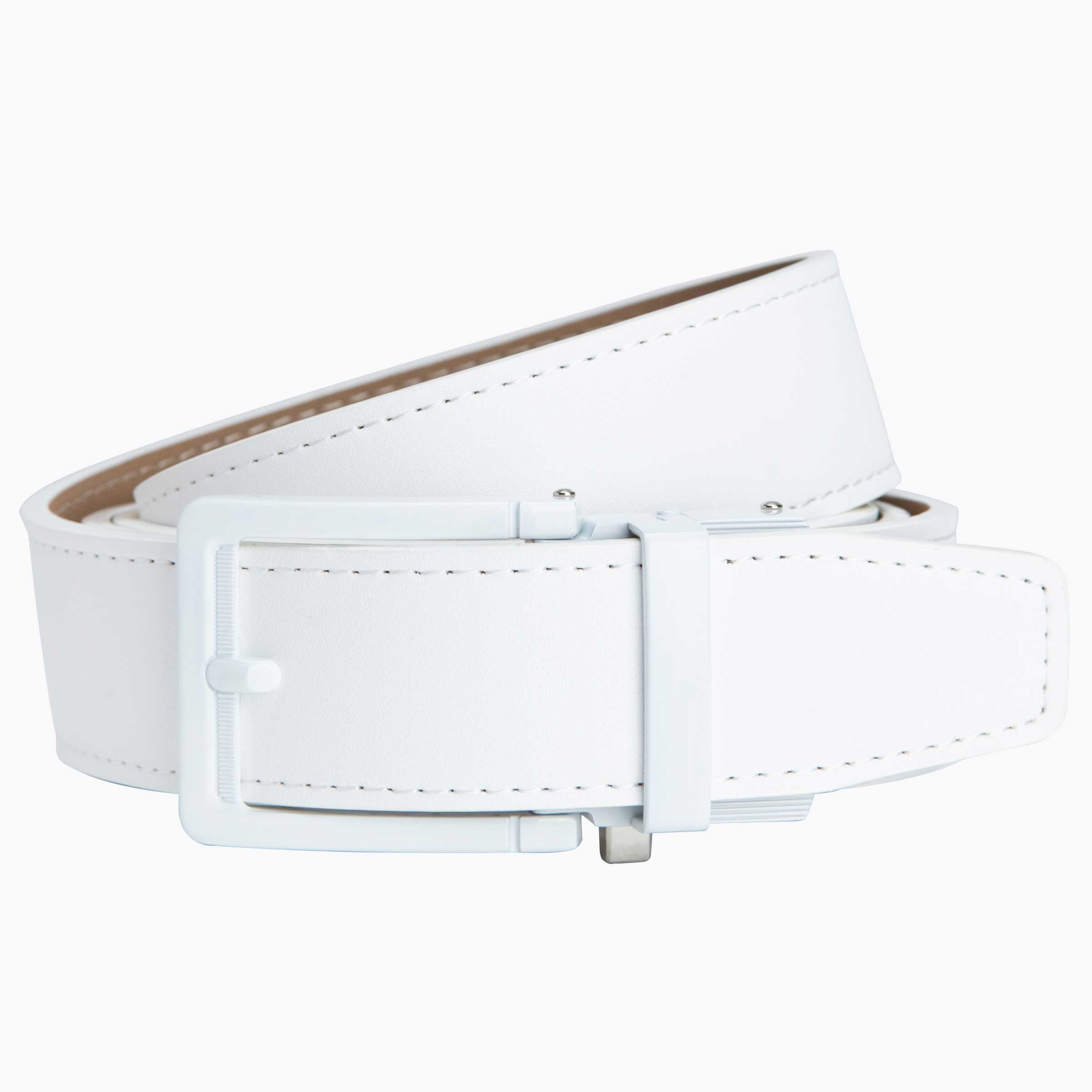 Ace White Golf Ratchet Belt 1.38