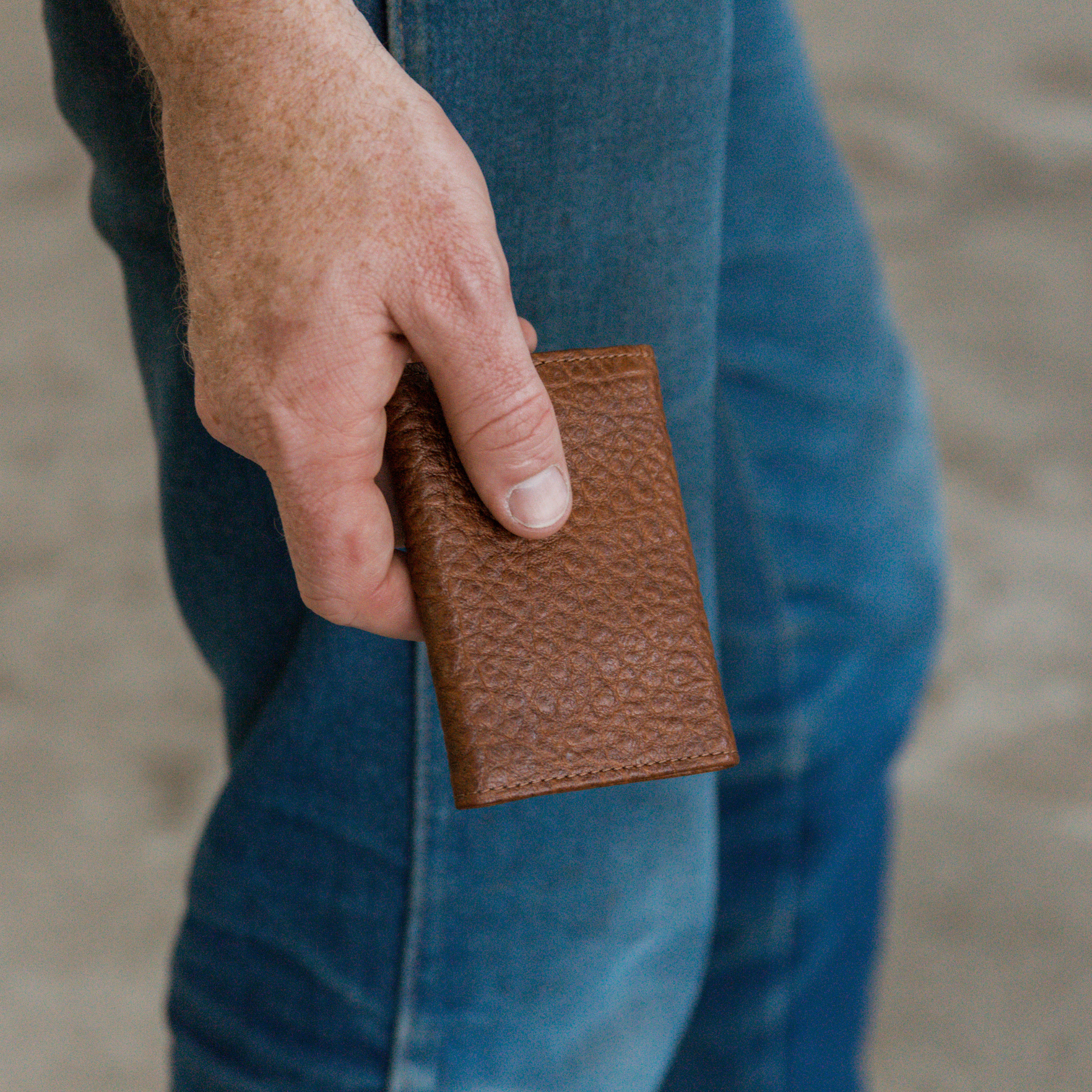 Bison Tri-Fold Peanut Wallet