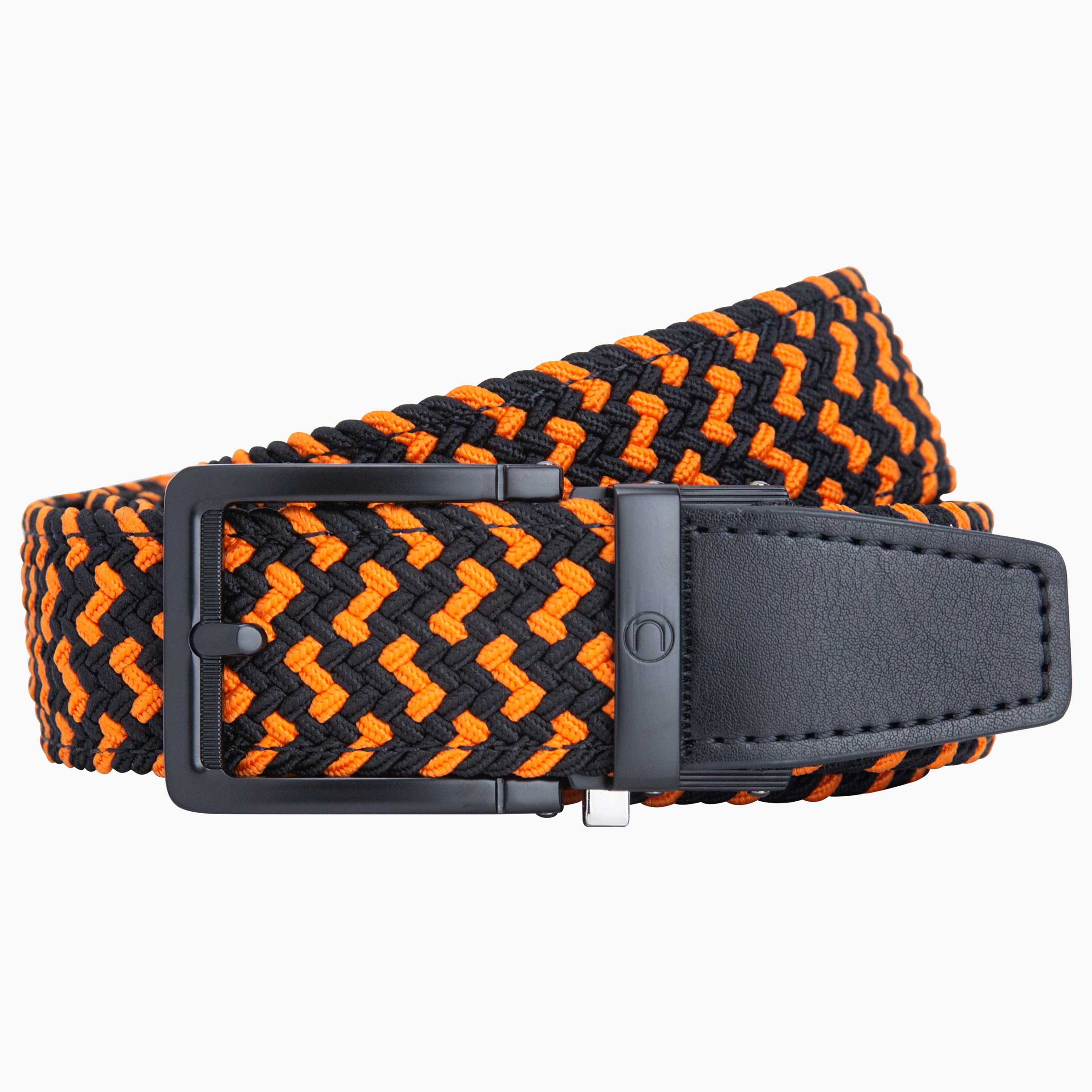 Braided Orange & Black Golf Belt 1.38" [35mm]