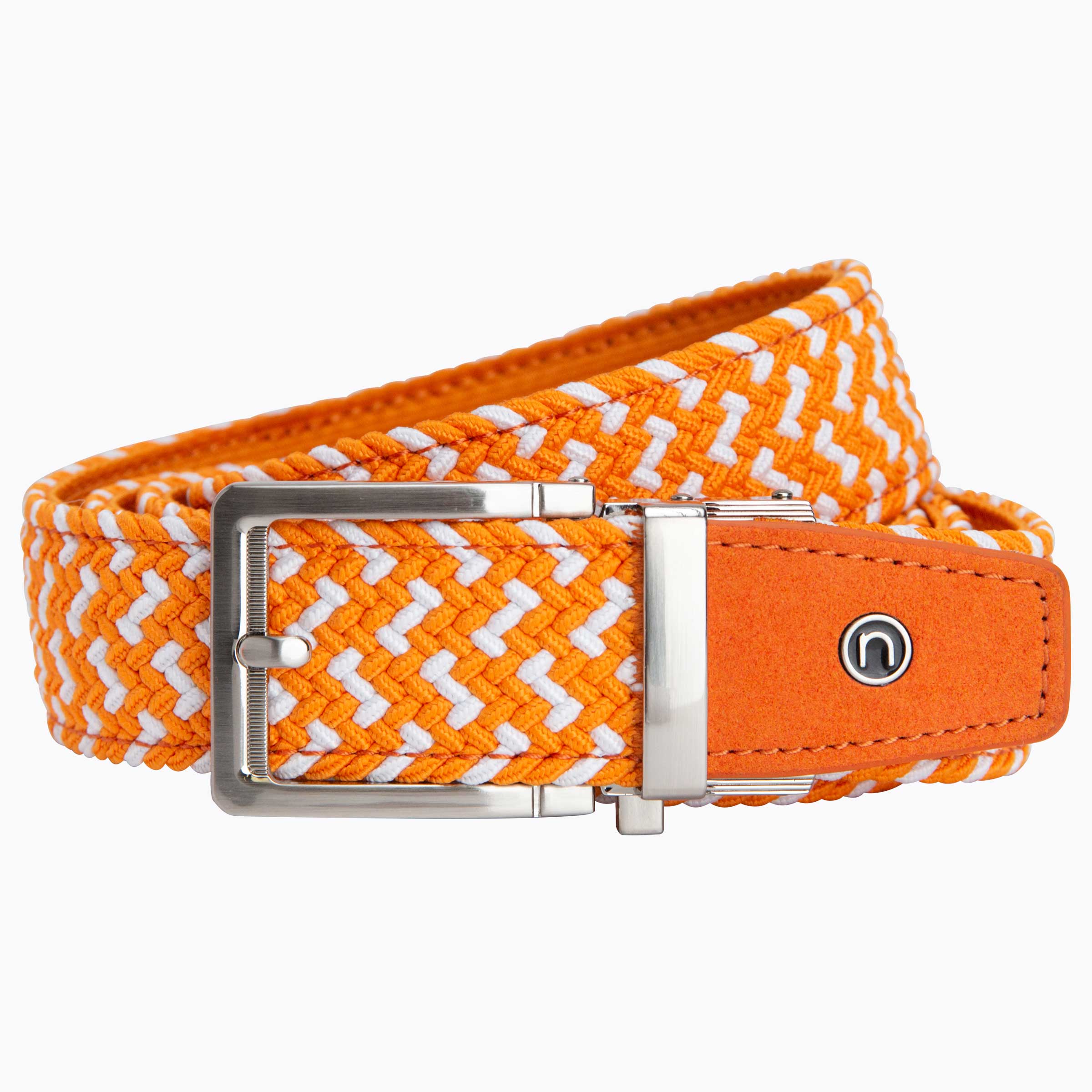 Braided Orange & White Golf Belt 1.38" [35mm]