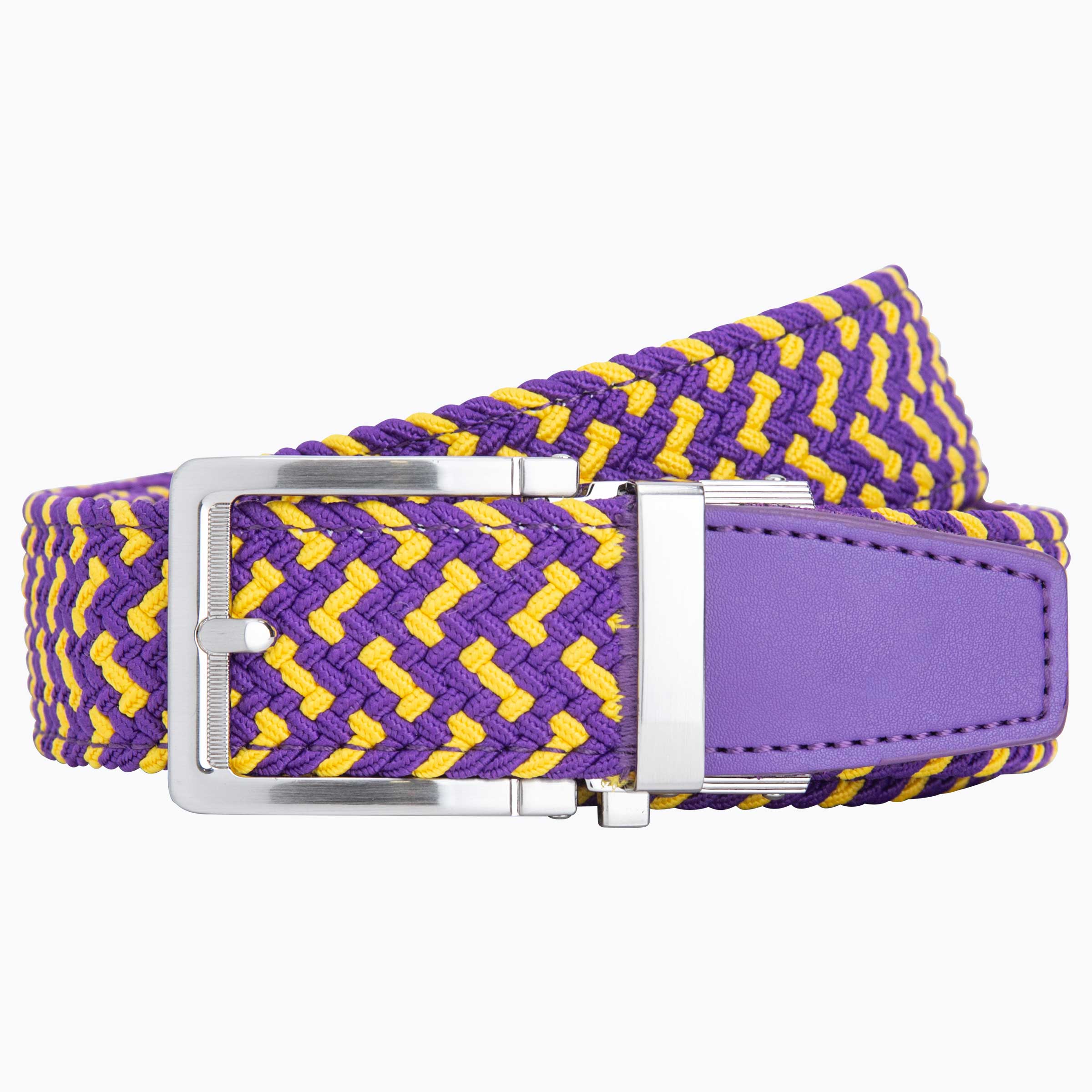 Braided Purple & Gold Golf Belt 1.38" [35mm]