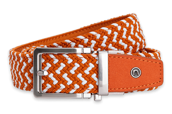 Braided Burnt Orange & White Ratchet Golf Belt – Nexbelt