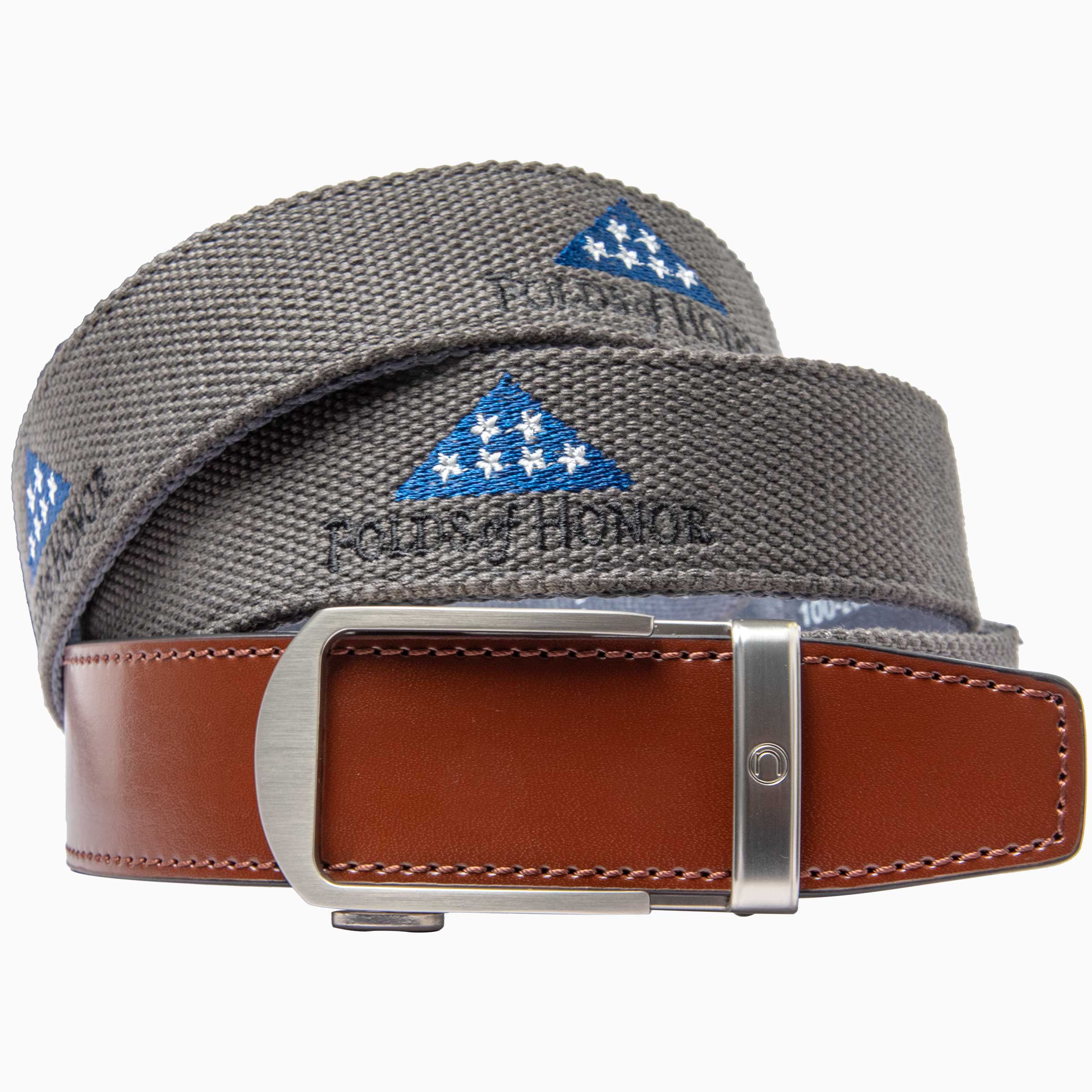 FoH Newport Grey Golf Ratchet Belt 1 3/8" Strap [35mm]