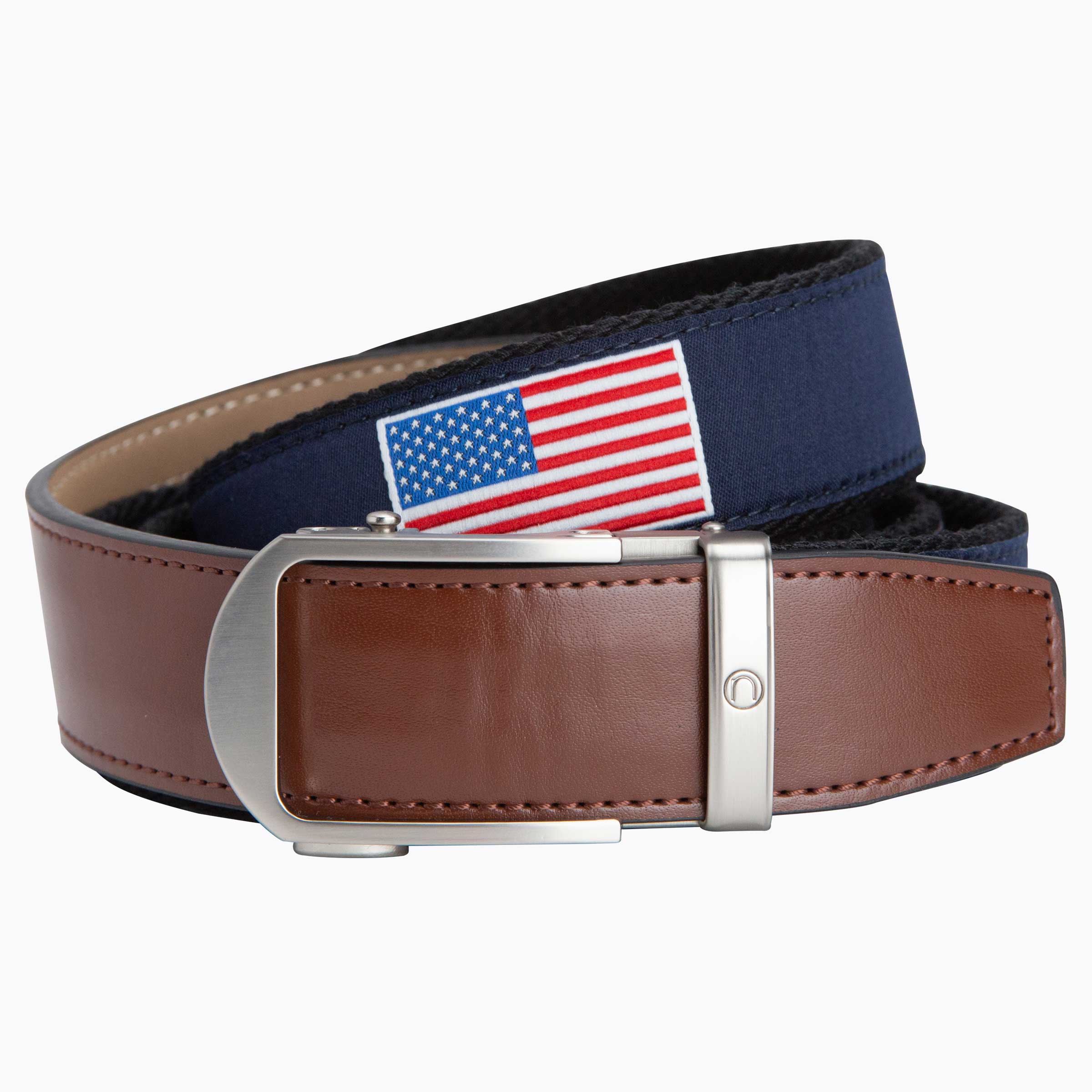 Hampton USA Flag Golf Ribbon Ratchet Belt 1.38" [35mm]