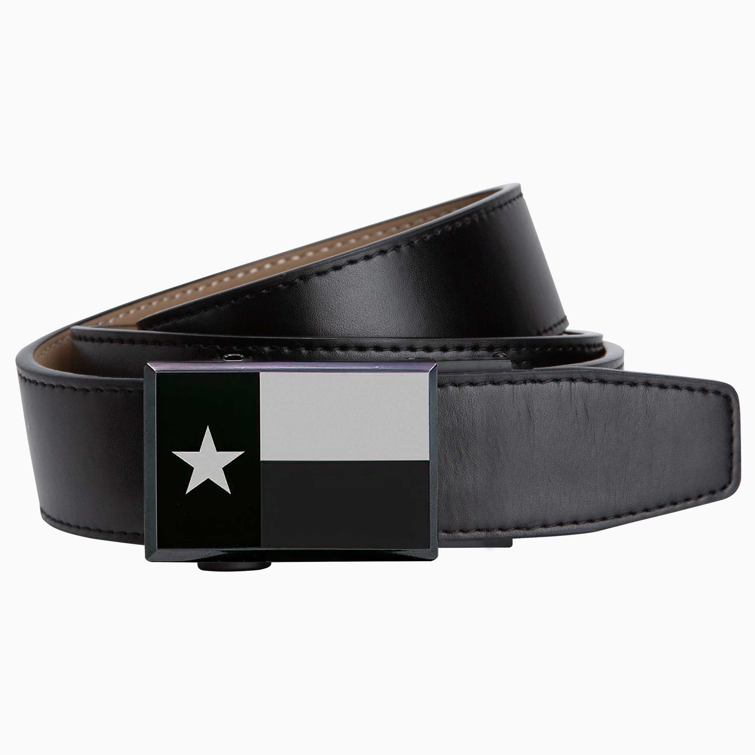 Heritage Texas Flag Black Golf Ratchet Belt 1.38" [35mm]