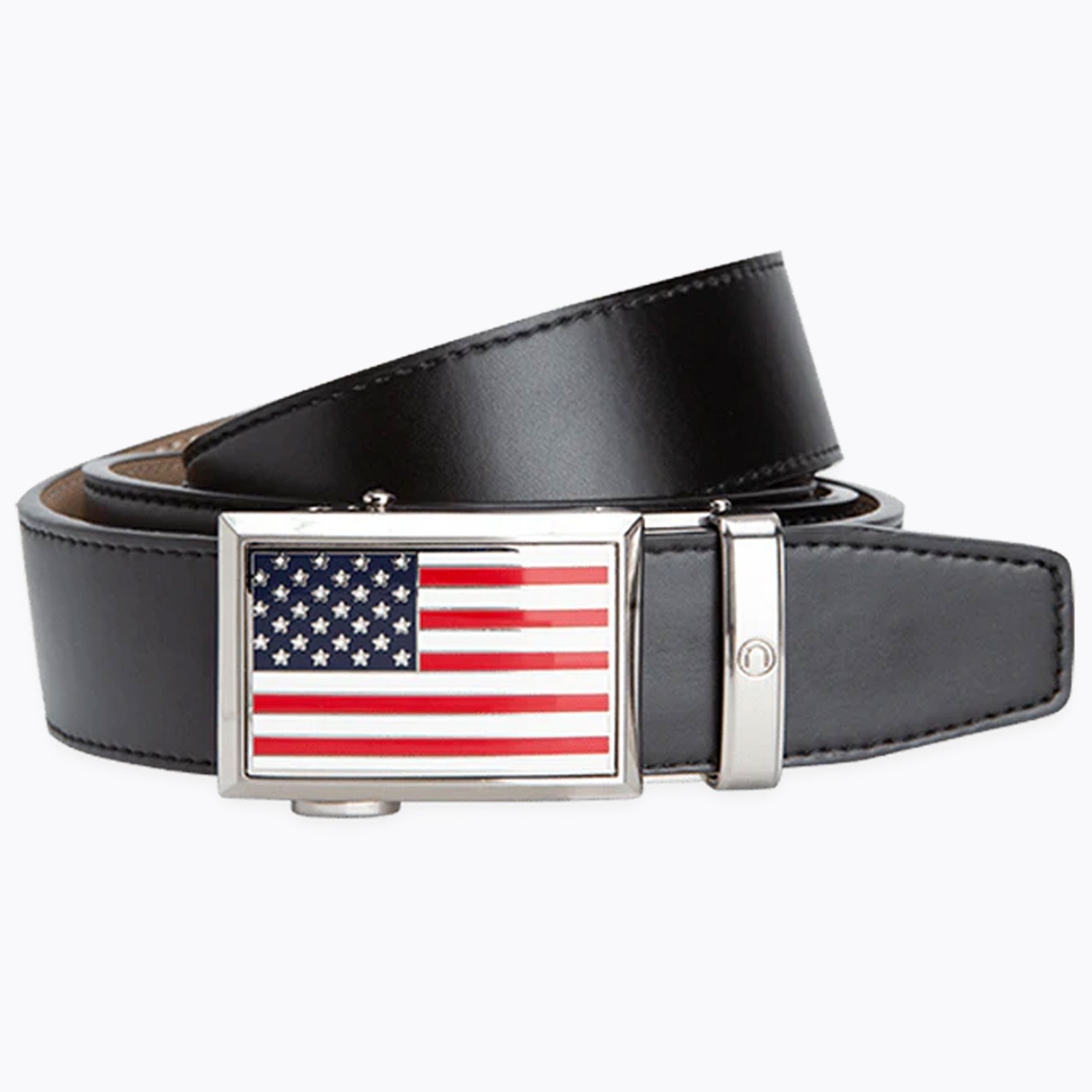 Heritage USA Flag Black Dress Belt 1 3/8" Strap [35mm]