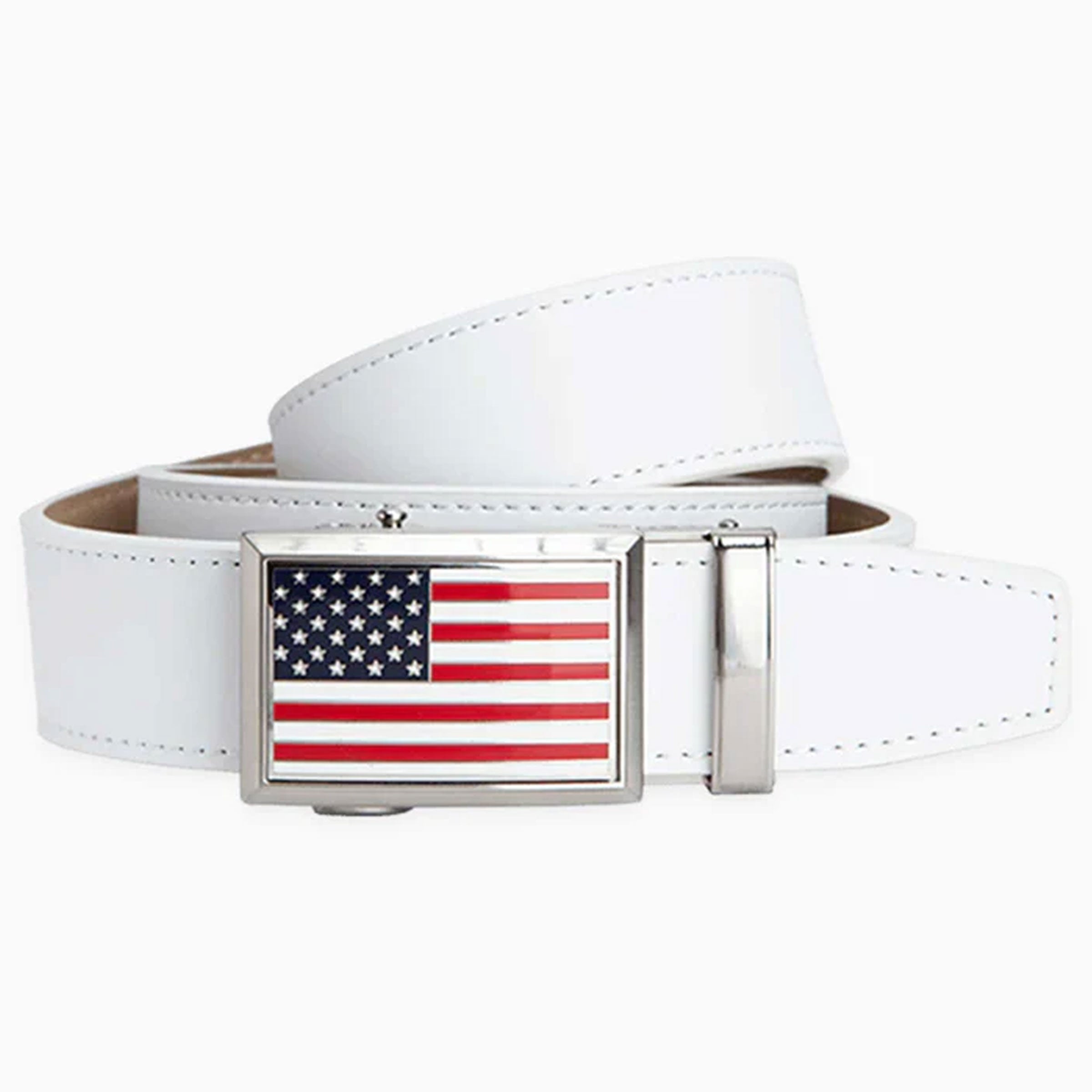 Heritage USA Flag, White Golf Belt 1.38" [35mm]
