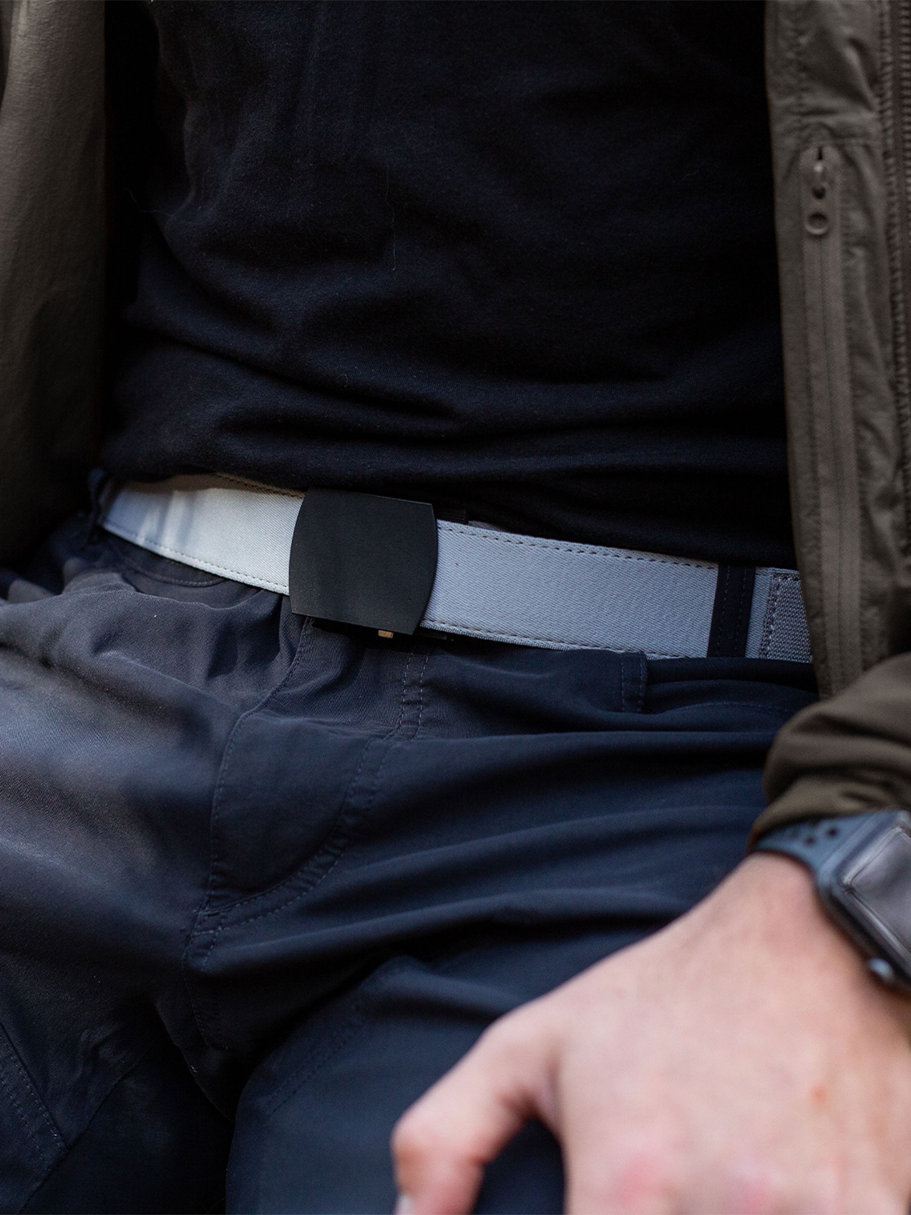 Explorer Smooth Grey Ratchet Belt 1.38" [35mm]