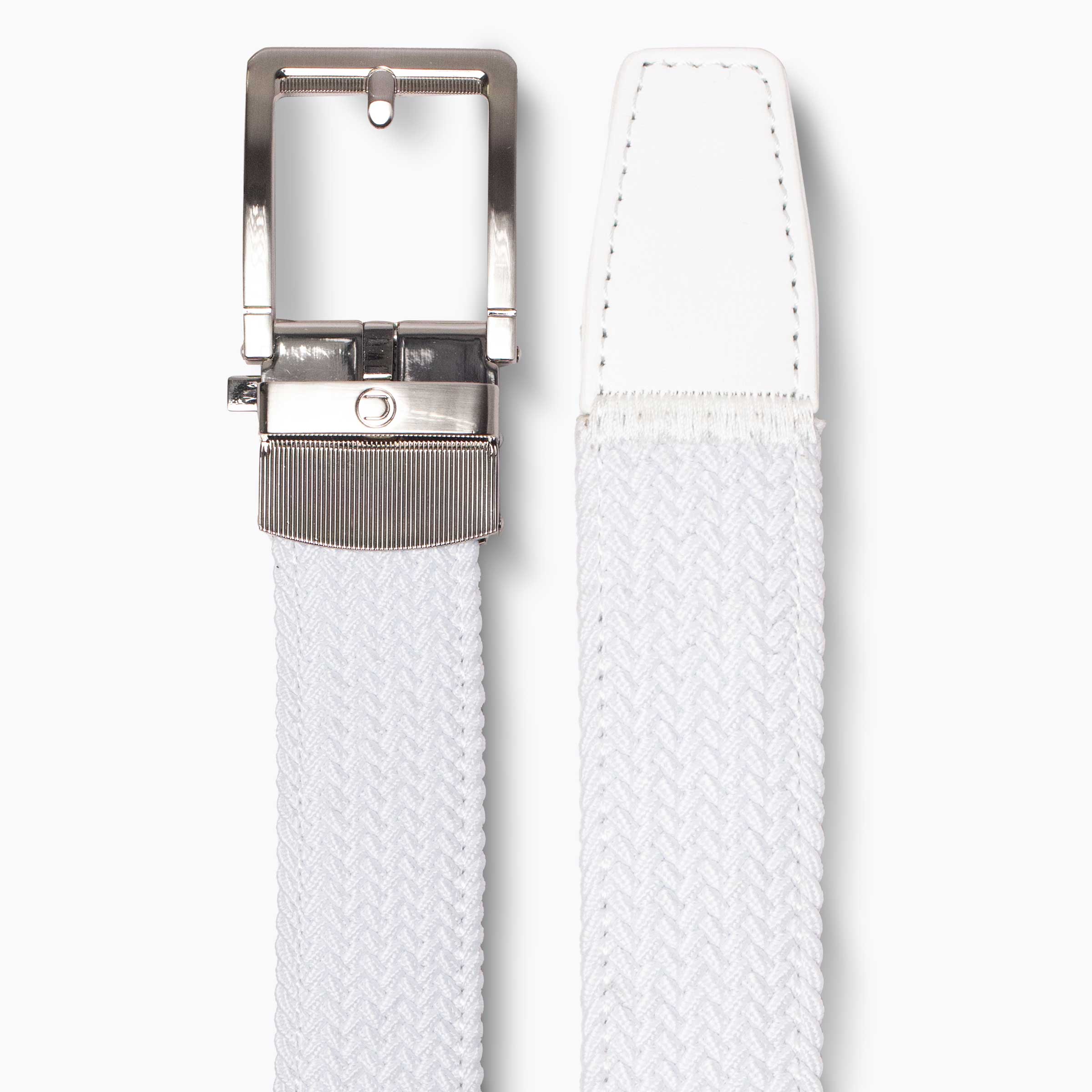 Braided White Golf Ratchet Belt 1.38" [35mm]