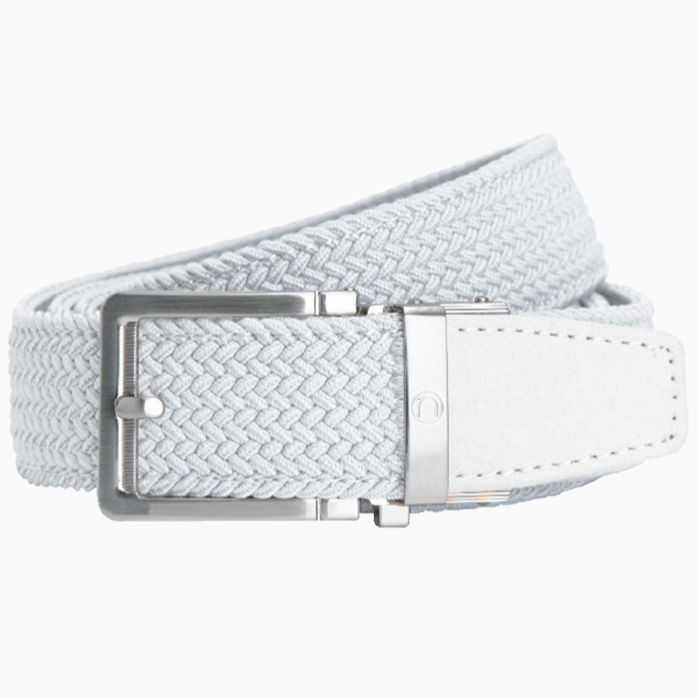 Braided White Golf Ratchet Belt 1.38" [35mm]