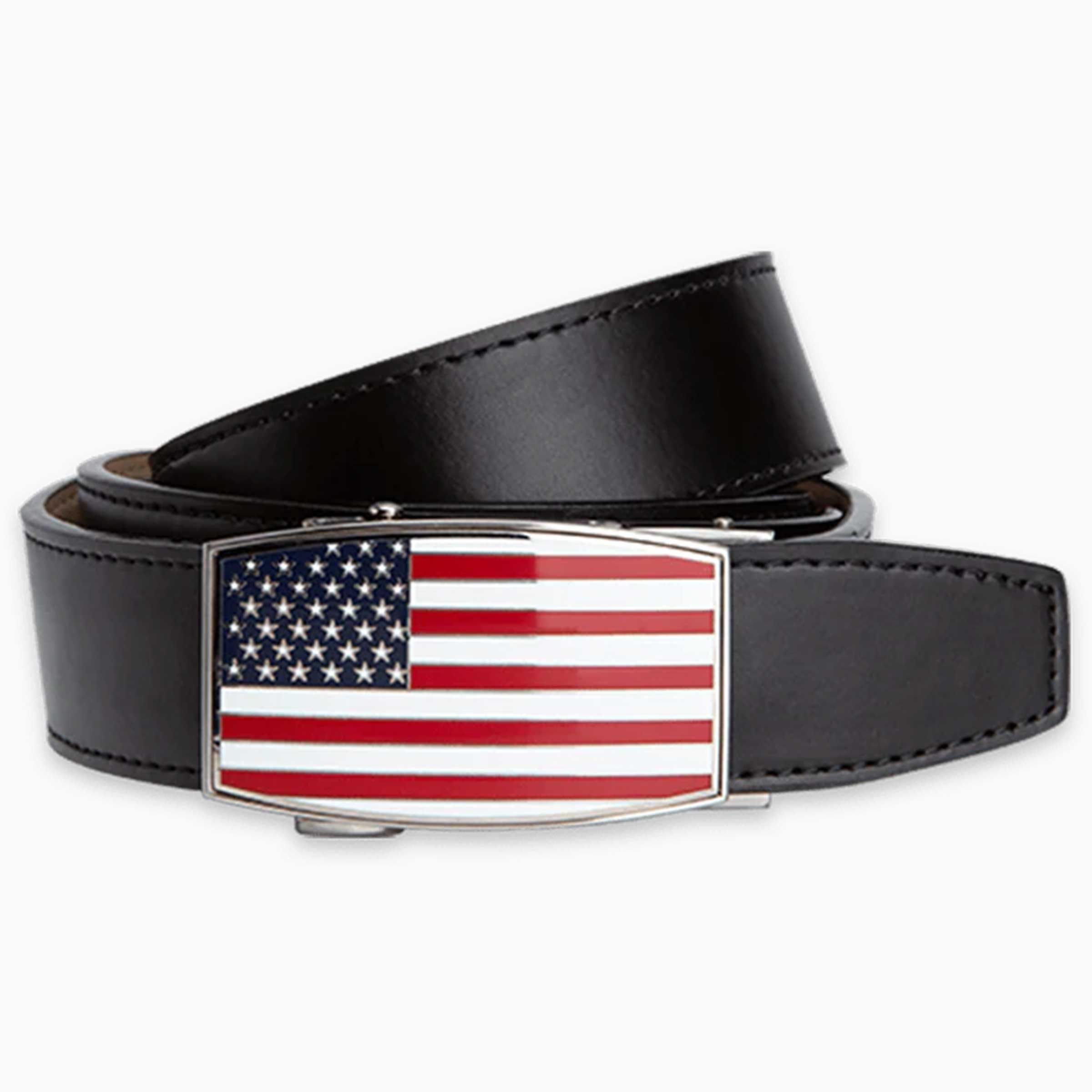 USA Flag Aston Black Golf Belt, 1.38" [35mm]