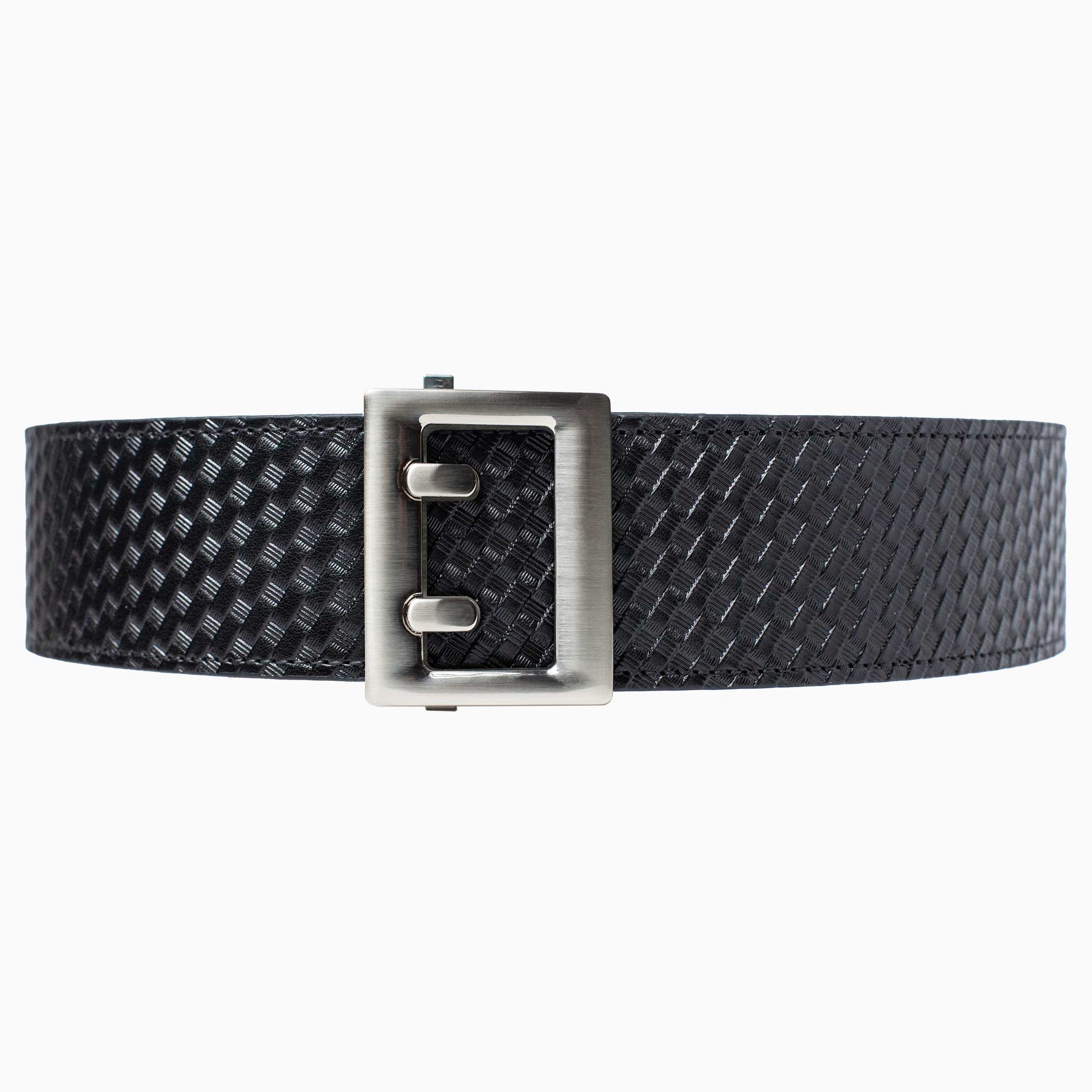 Basket Weave Duty Ratchet Belt, Nickel Buckle, 2.25" [57mm]