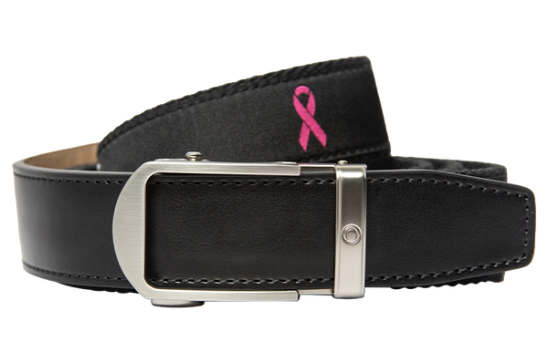 Hampton Black Pink Ribbon, 1 3/8