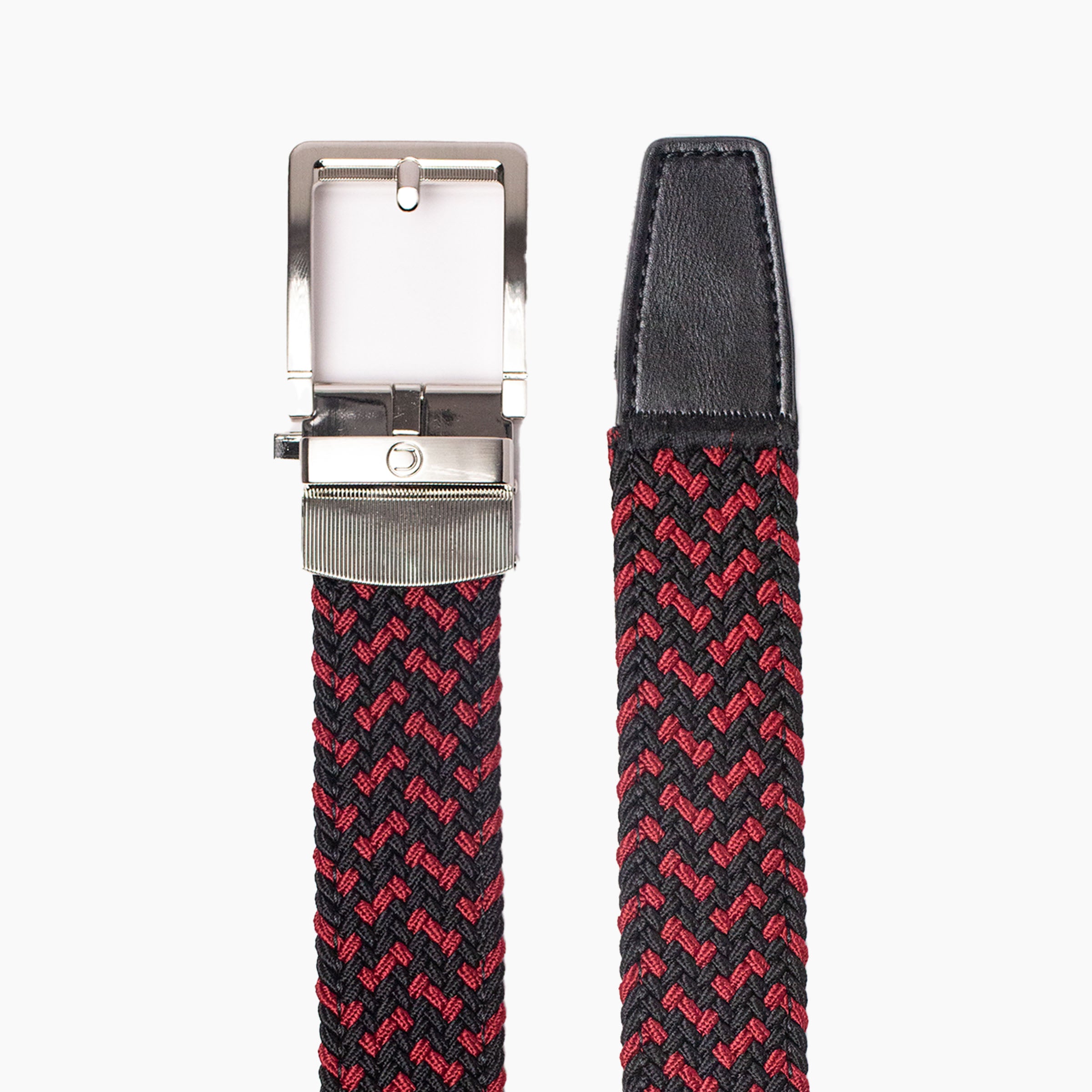 Braided Scarlet & Black Golf Belt 1.38" [35mm]